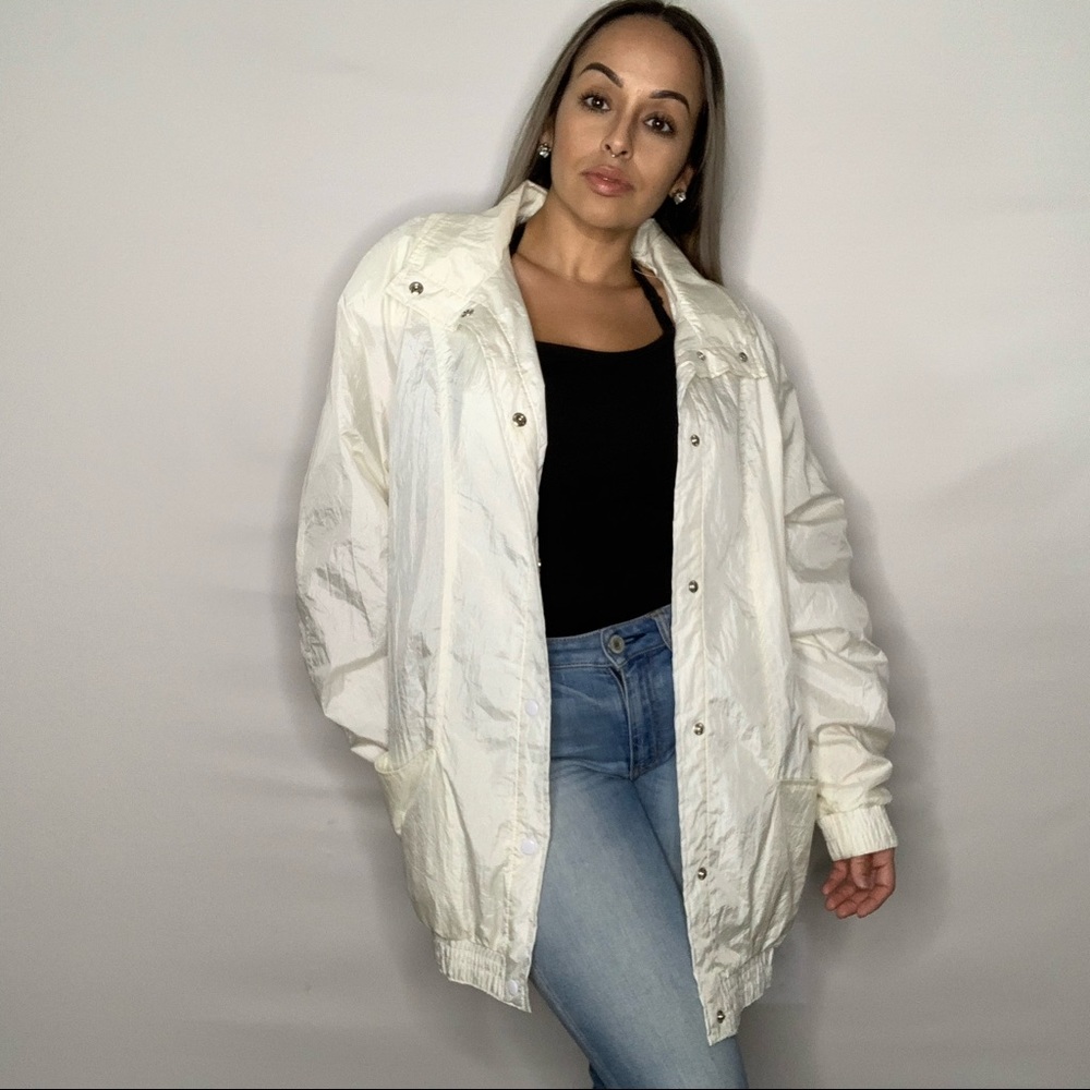 Vintage Off White Oversized Windbreaker